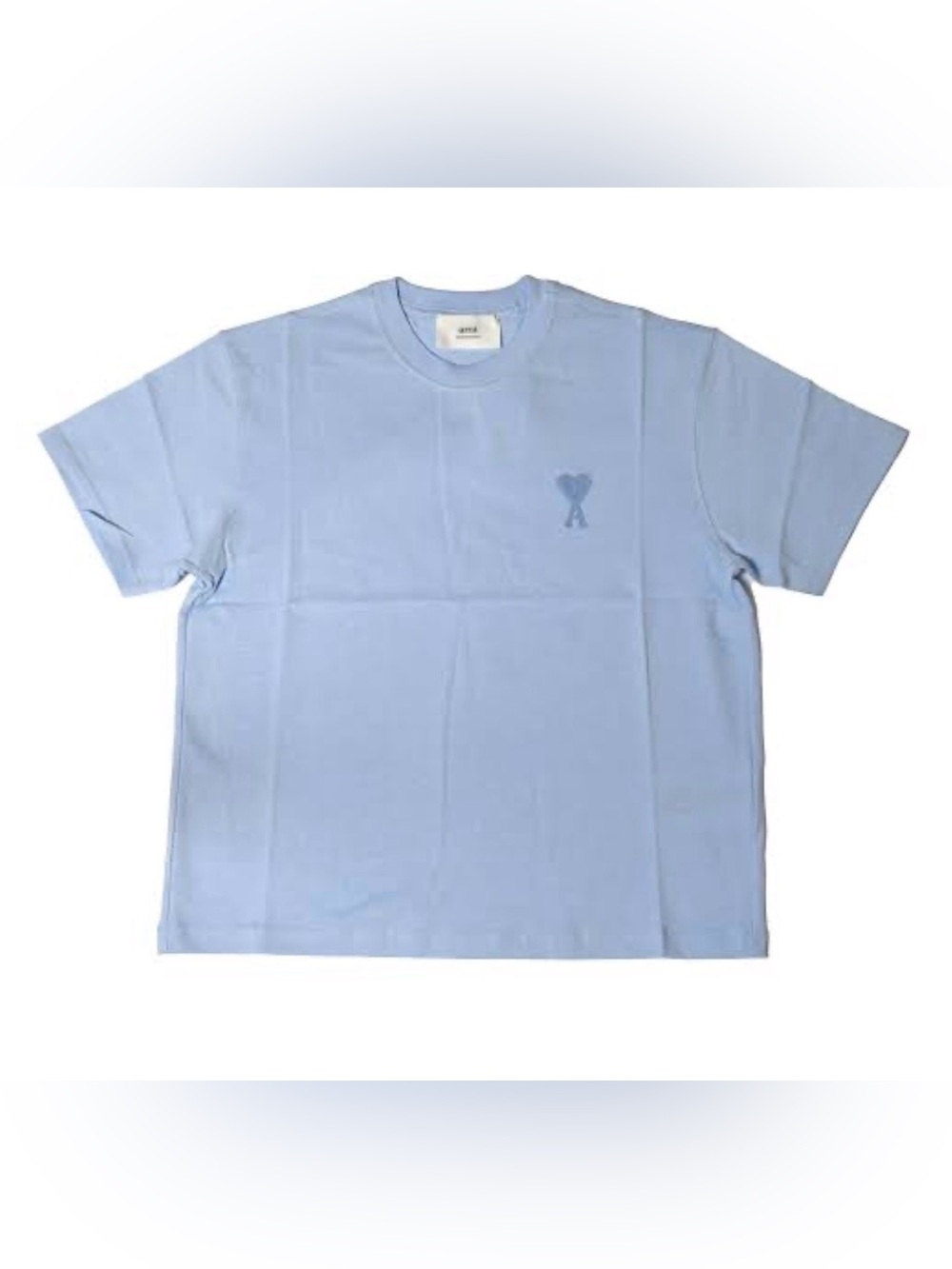 AMI Paris Light Blue Logo Tee boxy